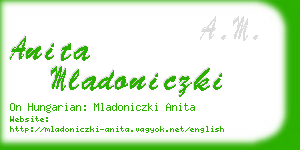 anita mladoniczki business card